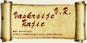 Vaskrsije Rajić vizit kartica